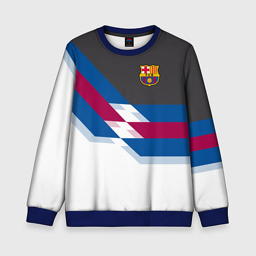 Детский свитшот Barcelona FC: White style / 3D-Синий – фото 1