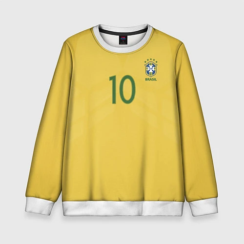 Детский свитшот Сборная Бразилии: Неймар ЧМ-2018 / 3D-Белый – фото 1