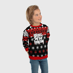 Свитшот детский Праздничный Bring Me the Horizon, цвет: 3D-красный — фото 2