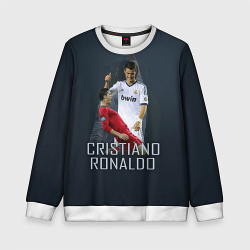 Детский свитшот Christiano Ronaldo / 3D-Белый – фото 1