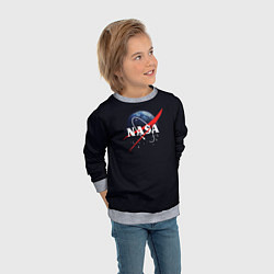 Свитшот детский NASA: Black Space, цвет: 3D-меланж — фото 2