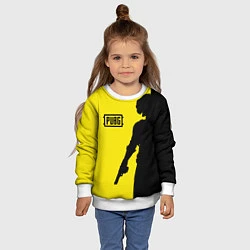 Свитшот детский PUBG: Yellow Shadow, цвет: 3D-белый — фото 2