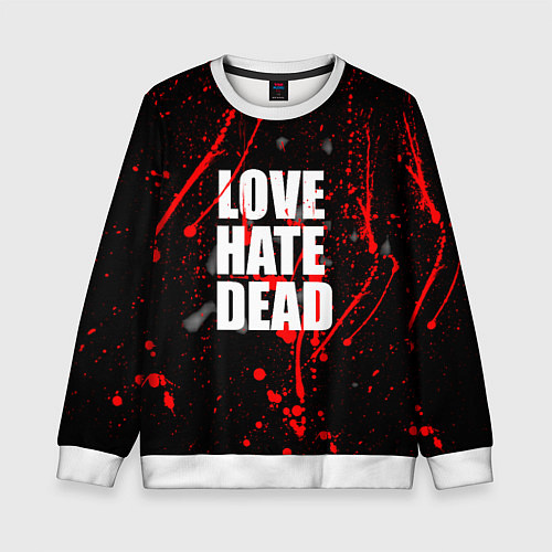 Детский свитшот Love Hate Dead / 3D-Белый – фото 1