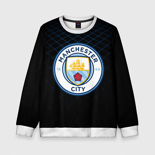 Детский свитшот FC Manchester City: Blue Lines / 3D-Белый – фото 1