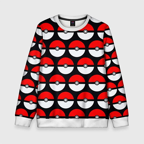 Детский свитшот Pokeball Pattern / 3D-Белый – фото 1