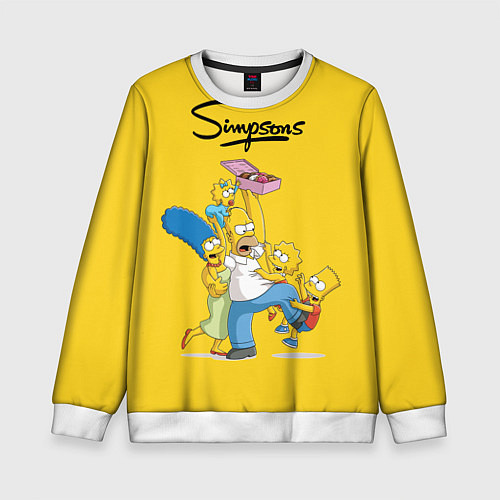 Детский свитшот Simpsons Family / 3D-Белый – фото 1