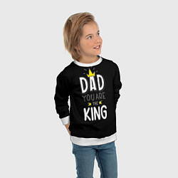 Свитшот детский Dad you are the King, цвет: 3D-белый — фото 2