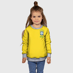 Свитшот детский Сборная Бразилии, цвет: 3D-меланж — фото 2
