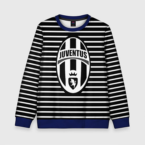 Детский свитшот FC Juventus: Black Lines / 3D-Синий – фото 1