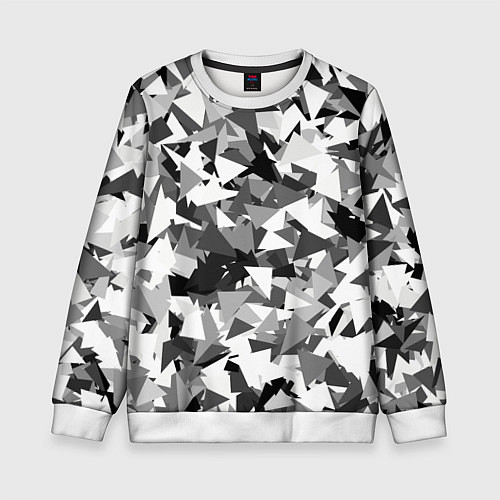 Детский свитшот Городской серый камуфляж / 3D-Белый – фото 1