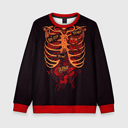 Свитшот детский Человеческий скелет, цвет: 3D-красный