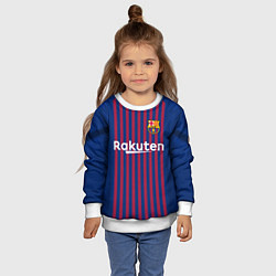 Свитшот детский FC Barcelona: Messi Home 18/19, цвет: 3D-белый — фото 2