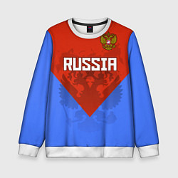 Свитшот детский Russia Red & Blue, цвет: 3D-белый