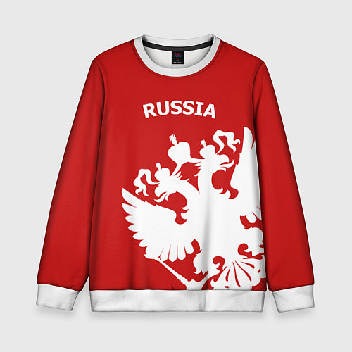 Детский свитшот Russia: Red & White / 3D-Белый – фото 1