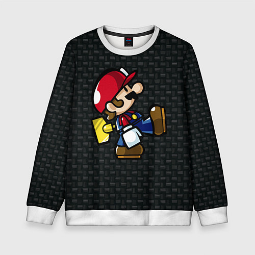 Детский свитшот Super Mario: Black Brick / 3D-Белый – фото 1