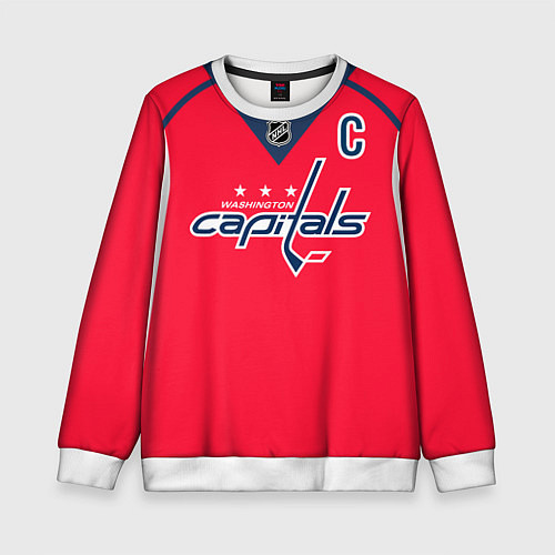 Детский свитшот Washington Capitals: Ovechkin Red / 3D-Белый – фото 1