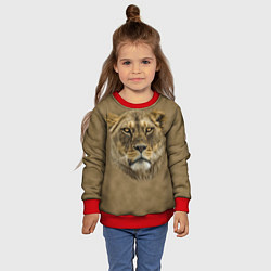 Свитшот детский Песчаная львица, цвет: 3D-красный — фото 2