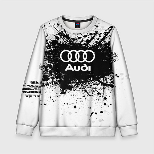 Детский свитшот Audi: Black Spray / 3D-Белый – фото 1