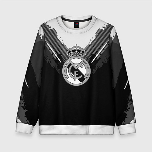 Детский свитшот FC Real Madrid: Black Style / 3D-Белый – фото 1