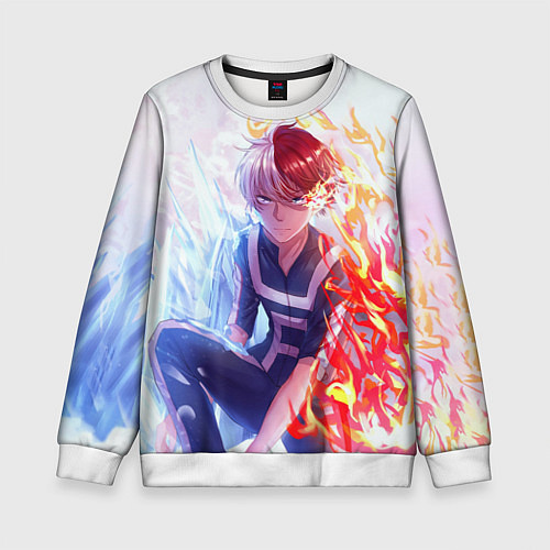 Детский свитшот Шото тодороки арт / 3D-Белый – фото 1