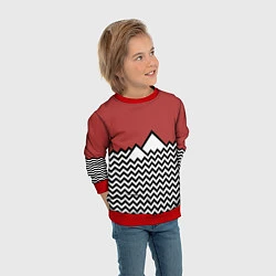 Свитшот детский Горы Твин Пикс, цвет: 3D-красный — фото 2