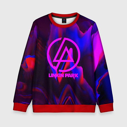 Детский свитшот Linkin Park: Violet Neon / 3D-Красный – фото 1