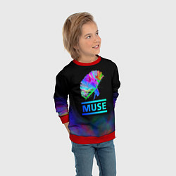 Свитшот детский Muse: Neon Flower, цвет: 3D-красный — фото 2