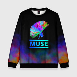 Свитшот детский Muse: Neon Flower, цвет: 3D-черный