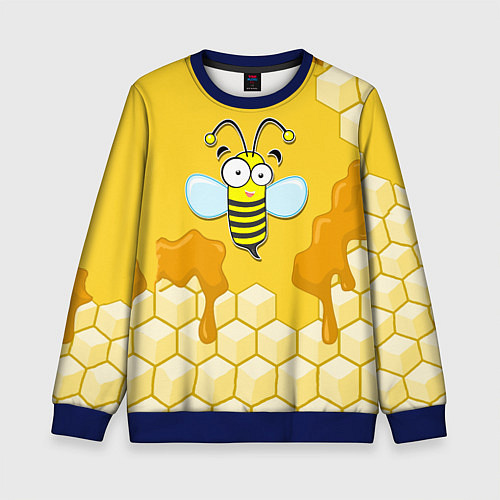 Детский свитшот Веселая пчелка / 3D-Синий – фото 1