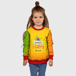 Свитшот детский Happy Birthday, цвет: 3D-красный — фото 2