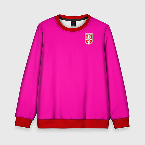 Детский свитшот Сборная Сербии: Домашняя ЧМ-2018 / 3D-Красный – фото 1