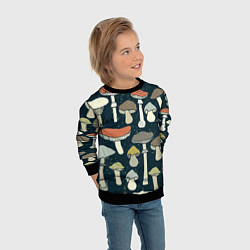 Свитшот детский Грибной лес, цвет: 3D-черный — фото 2
