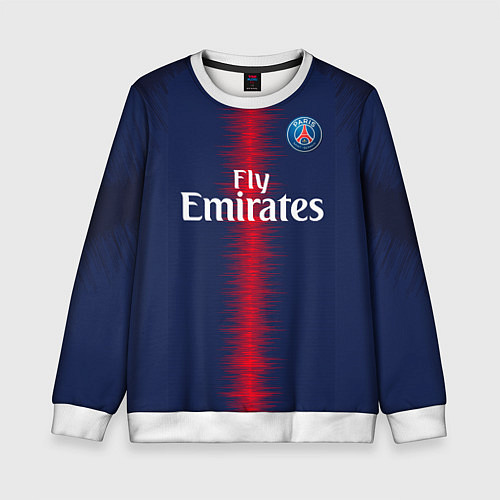 Детский свитшот FC PSG: Mbappe Home 18-19 / 3D-Белый – фото 1