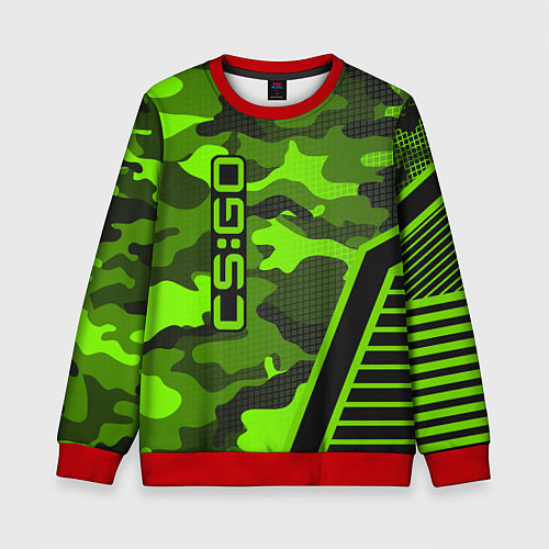 Детский свитшот CS:GO Light Green Camo / 3D-Красный – фото 1