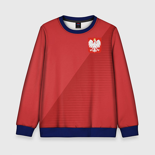 Детский свитшот Poland Team: Away WC-2018 / 3D-Синий – фото 1