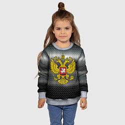 Свитшот детский Герб России на металлическом фоне, цвет: 3D-меланж — фото 2