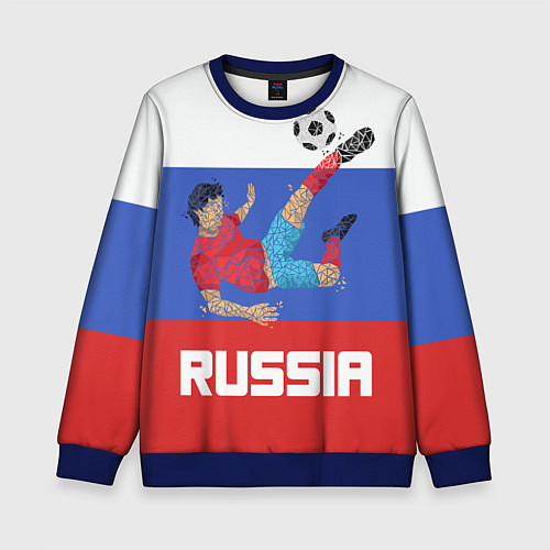 Детский свитшот Russia Footballer / 3D-Синий – фото 1