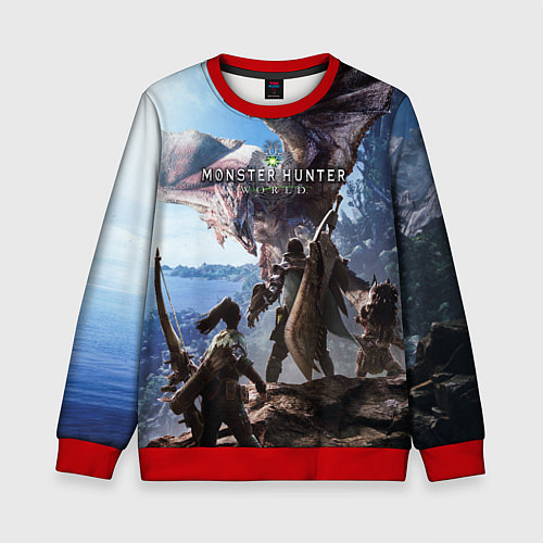 Детский свитшот Monster Hunter: World / 3D-Красный – фото 1