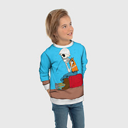 Свитшот детский Скелет-геодезист, цвет: 3D-белый — фото 2