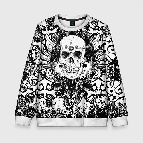 Детский свитшот Grunge Skull / 3D-Белый – фото 1