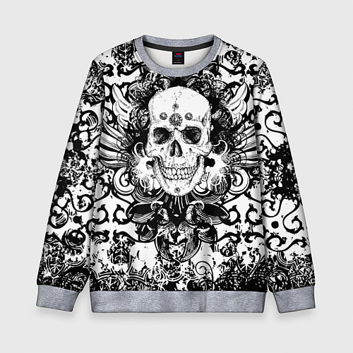 Детский свитшот Grunge Skull / 3D-Меланж – фото 1