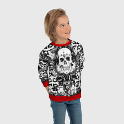 Свитшот детский Grunge Skull, цвет: 3D-красный — фото 2