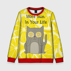 Свитшот детский More Sun In Your Life, цвет: 3D-красный