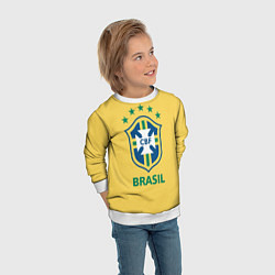 Свитшот детский Brazil Team, цвет: 3D-белый — фото 2