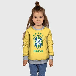 Свитшот детский Brazil Team, цвет: 3D-меланж — фото 2
