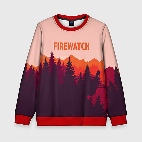 Детский свитшот Firewatch: Orange Style / 3D-Красный – фото 1