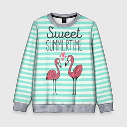 Свитшот детский Sweet Summer Flamingo, цвет: 3D-меланж