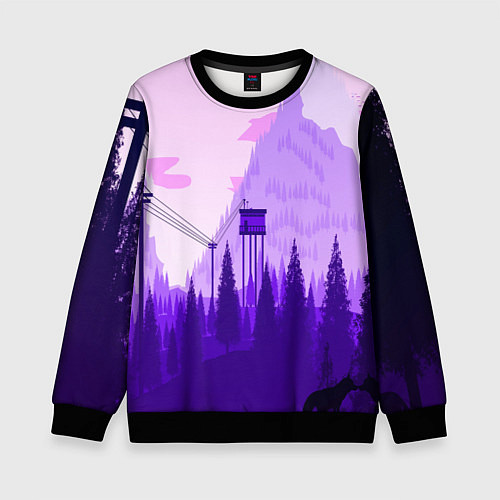 Детский свитшот Firewatch: Violet Wood / 3D-Черный – фото 1