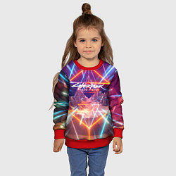 Свитшот детский Cyberpunk 2077: Neon Lines, цвет: 3D-красный — фото 2