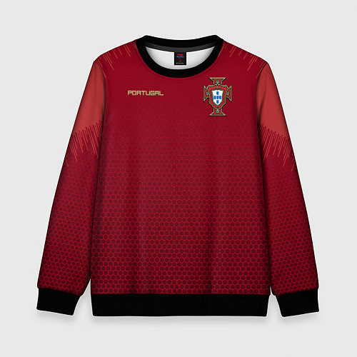Детский свитшот Сборная Португалии соты сетка / 3D-Черный – фото 1